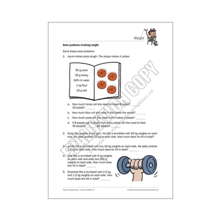 Elementary school Worksheet | Weight(Mass) Word Problems