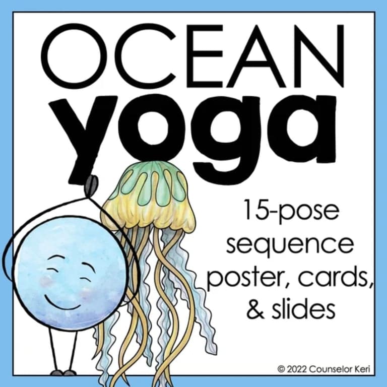 Elementary school Energizer | Ocean Yoga Activity: Yoga Brain Break for School Counseling Lesson