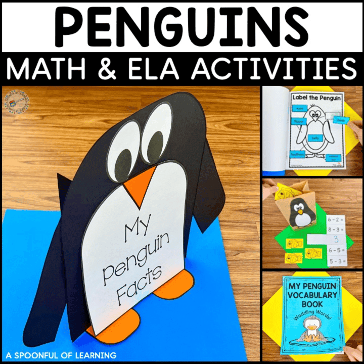 Elementary school Lesson Package | Penguins Math, Literacy, & Writing Activities!