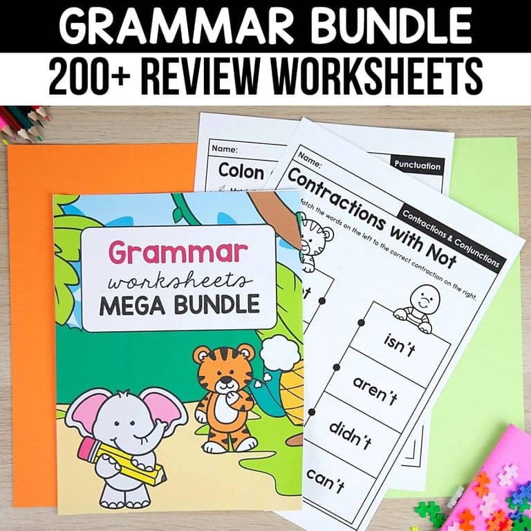 Elementary school Lesson Package | Grammar Mega Bundle K-2nd Grade
