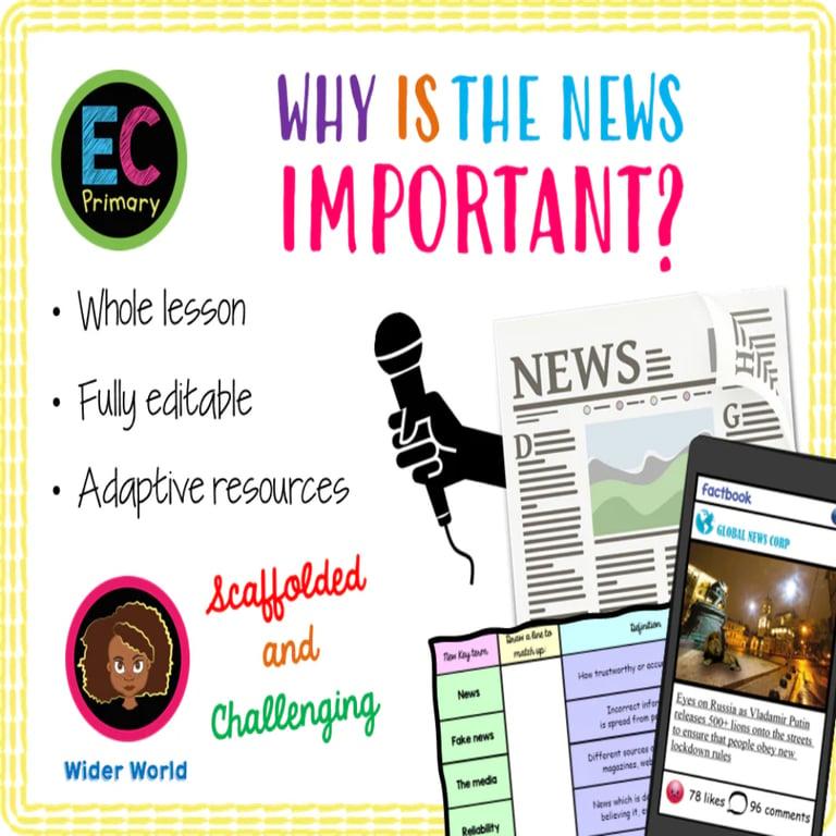 Elementary school Lesson Package | Why is the News Important? (Fake News LKS2)