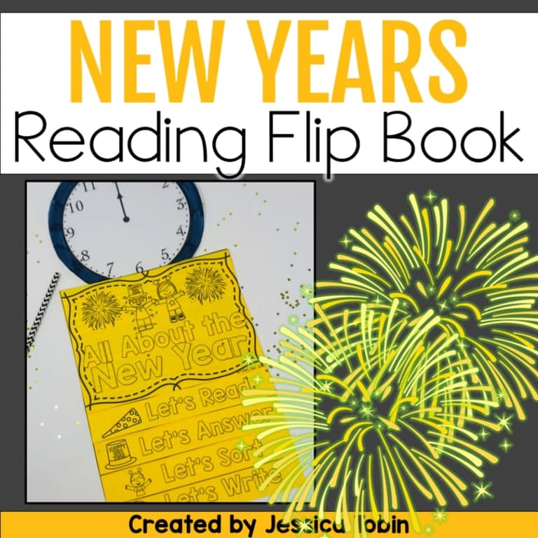 Elementary school Material | New Years Reading & Writing Craft Flip Book