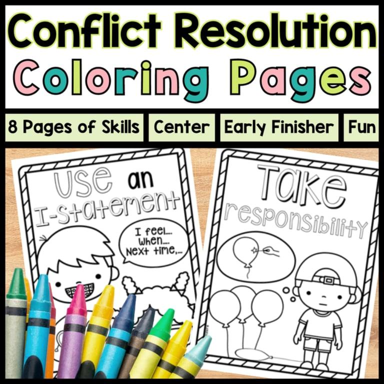 Elementary school Worksheets | Conflict Resolutions Coloring Pages