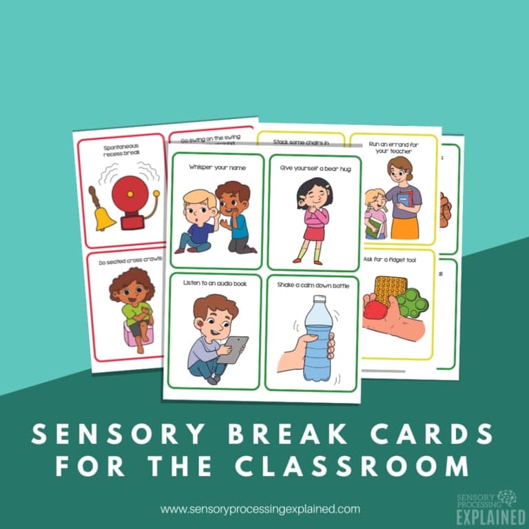 Elementary school Material | Sensory Break Cards for Home & Classroom