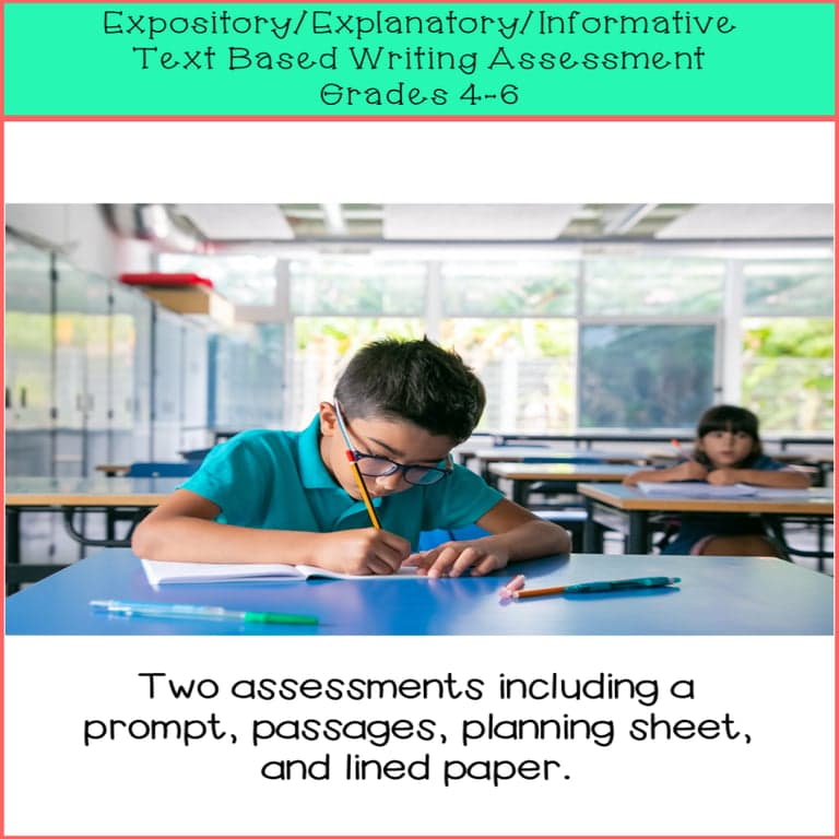 Elementary school Material | Fourth Grade Writing Prompt Expository Text Evidence Assessment