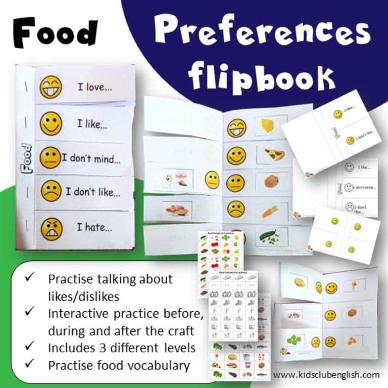 Elementary school Material | Food Preferences Flipbooks