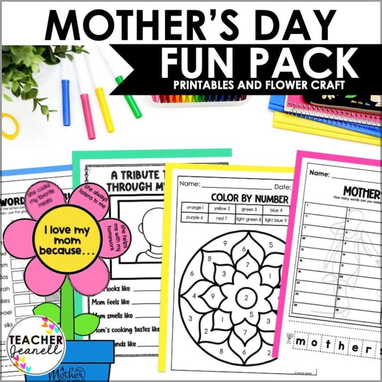 Elementary school Lesson Package | Mother's Day Printable Activity Pack for Kids