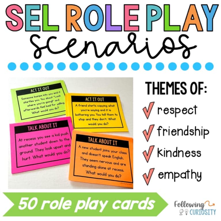Elementary school Material | SEL Role Play Scenario Cards: Social-Emotional Learning Problem-Solving