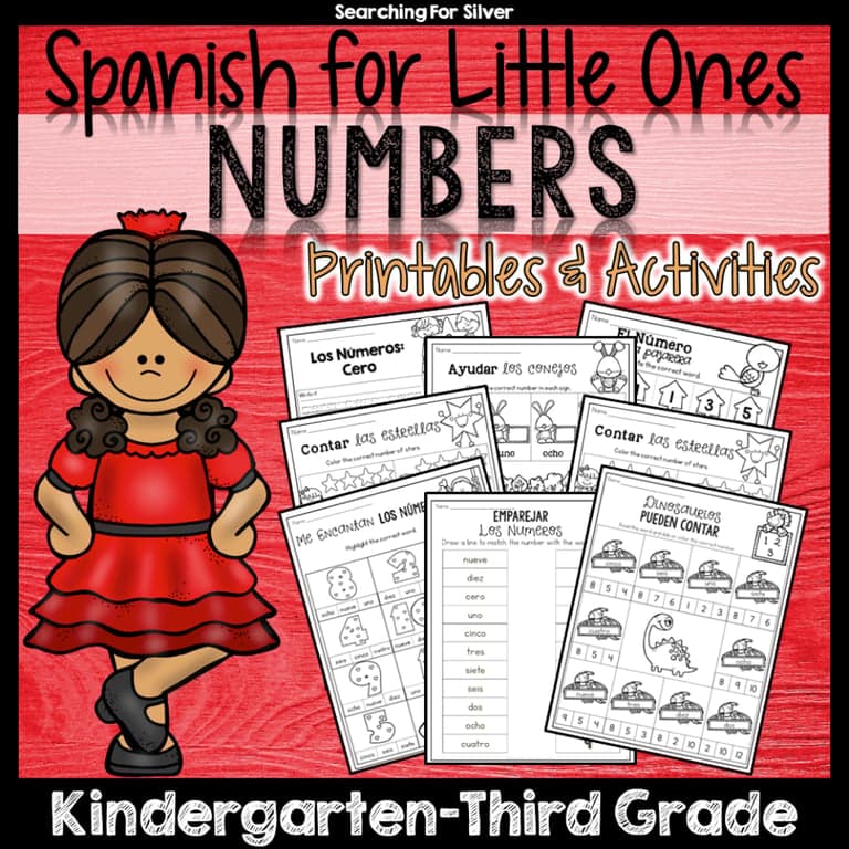 Elementary school Lesson Package | Spanish Numbers Printables & Activities