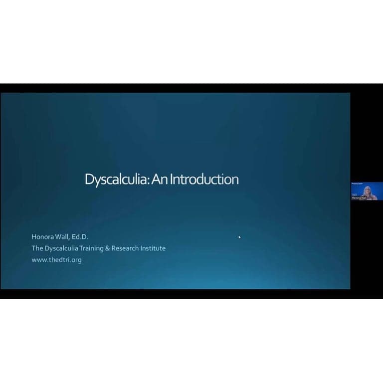 Elementary school Webinar | Making Sense of Dyscalculia