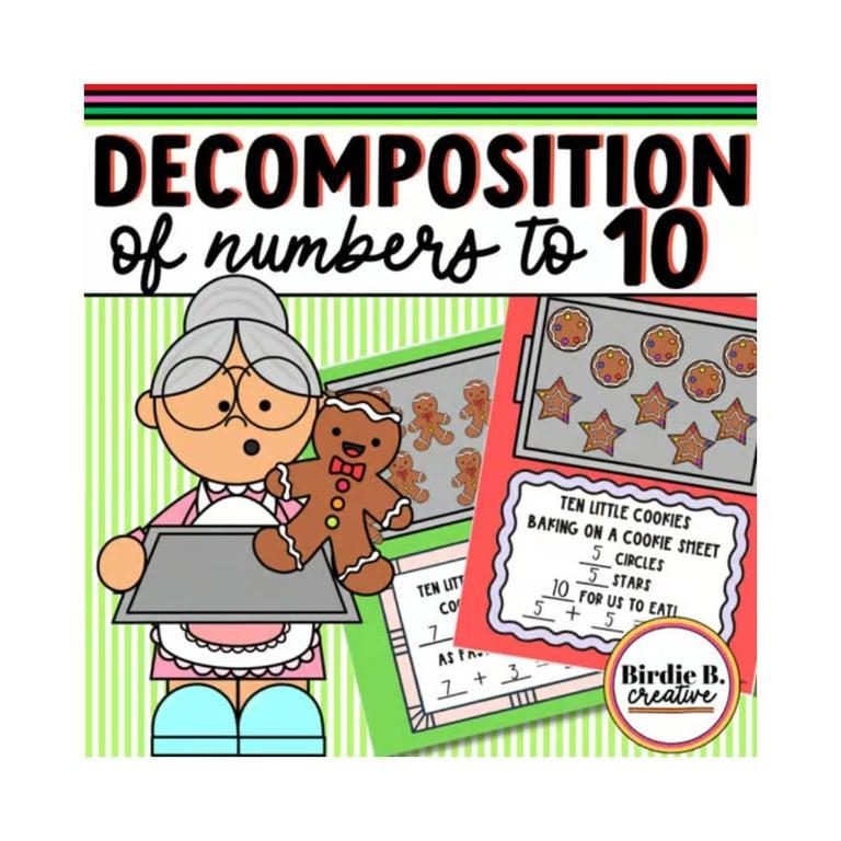 Elementary school Lesson Package | Gingerbread Man Cookie Decomposition of Numbers Booklets