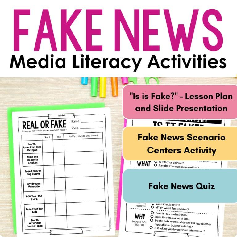 Elementary school Lesson Package | Fake News – April Fools Activity Pack for Media Literacy