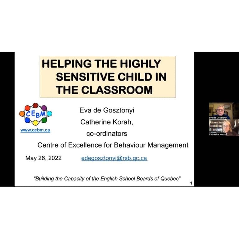 Elementary school Webinar | Helping the Highly Sensitive Child in the Classroom