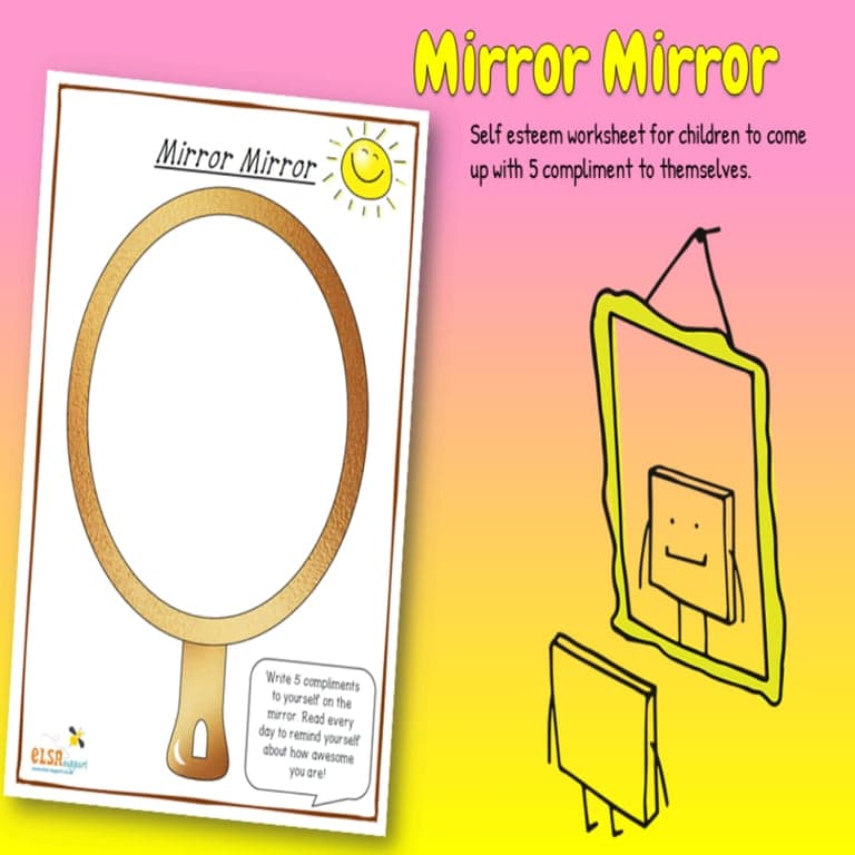 Elementary school Worksheet | Mirror Mirror Self Esteem