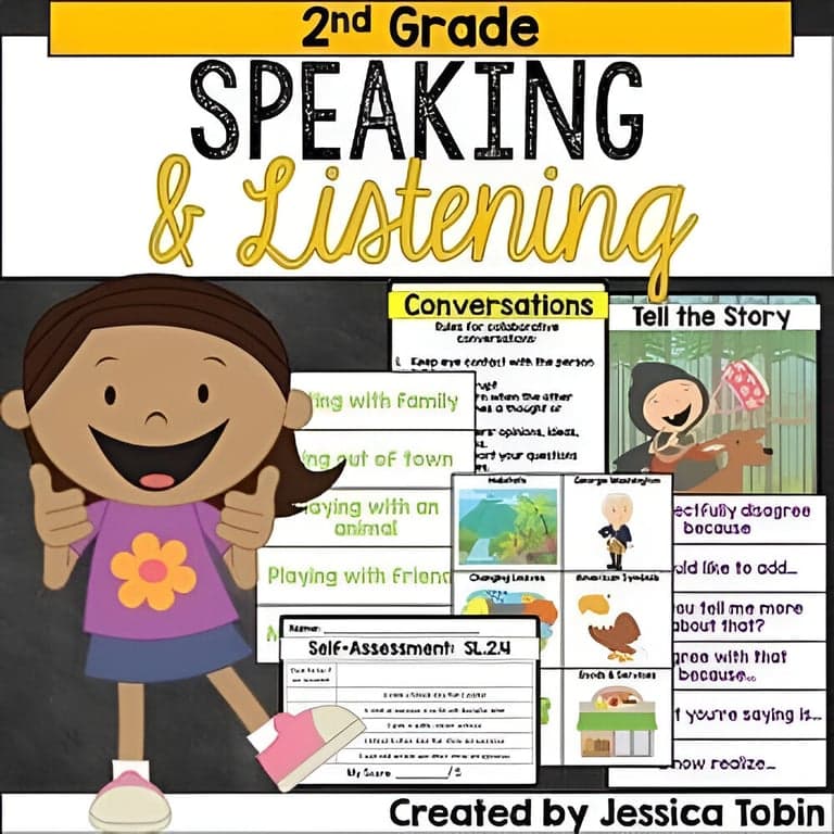Elementary school Lesson Package | 2nd Grade Speaking and Listening
