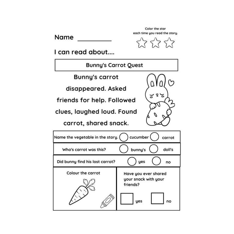Elementary school Worksheet | Kindergarten Reading Printables