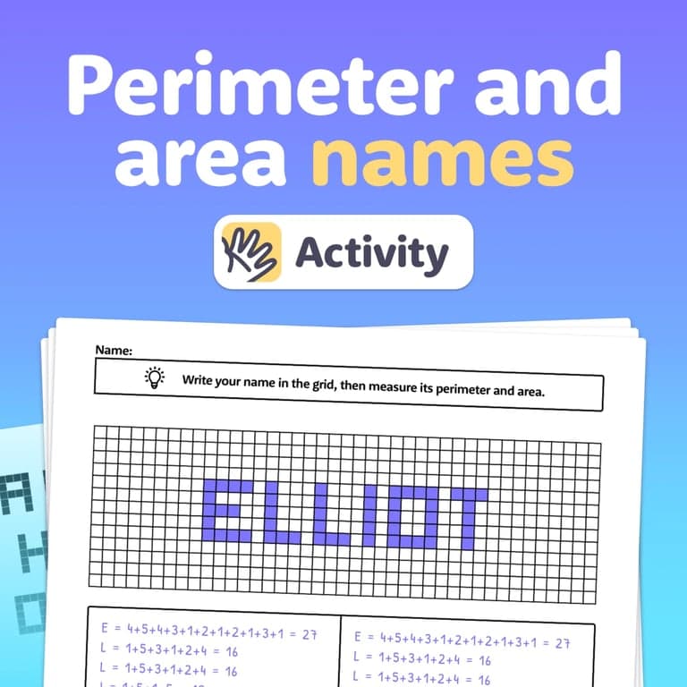 Elementary school Worksheet | Perimeter and Area Names Activity