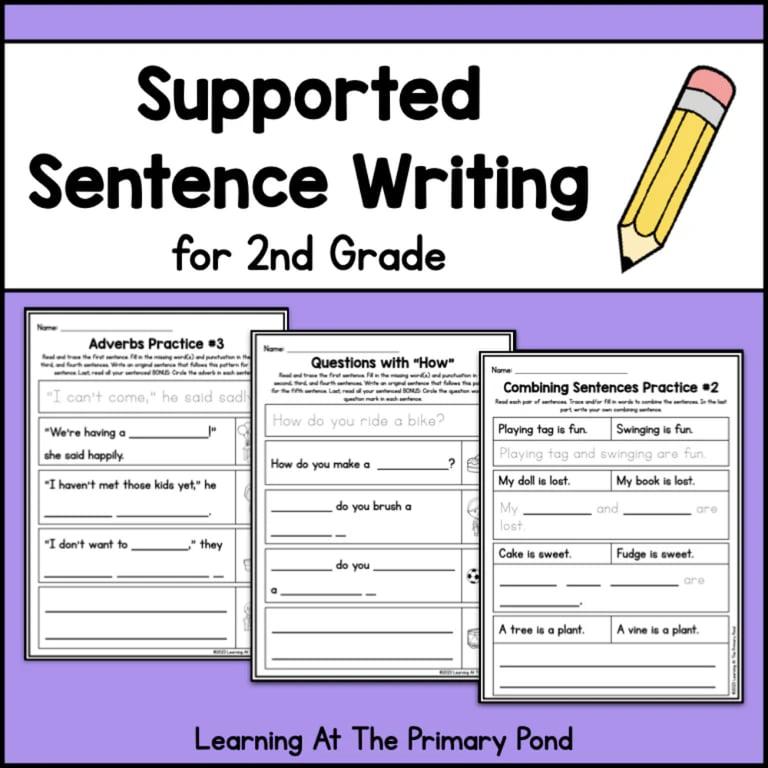 Elementary school Worksheet | Supported Sentence Writing Worksheets for 2nd Grade