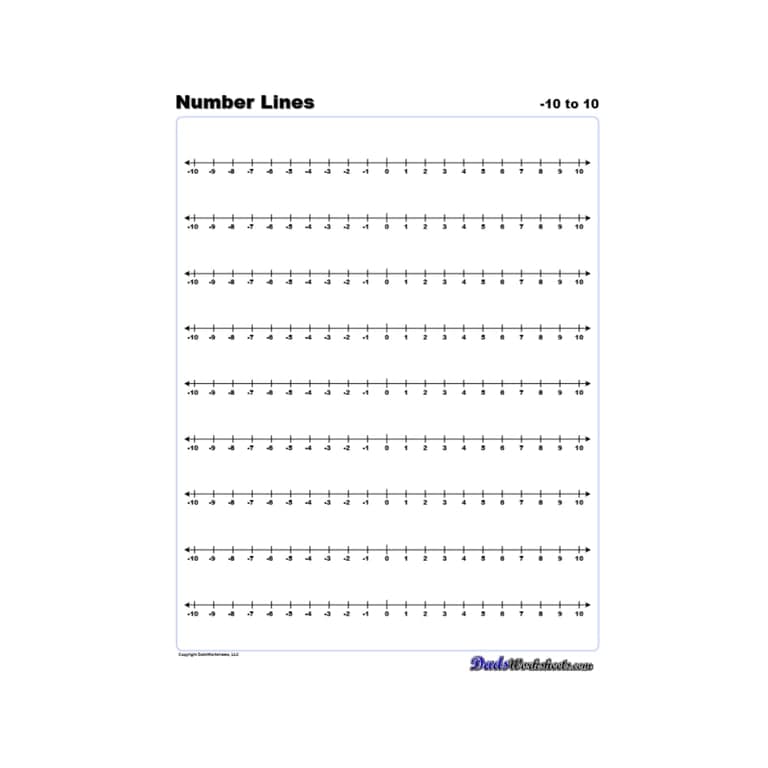Elementary school Worksheet | Math Worksheets - Number Line With Negatives