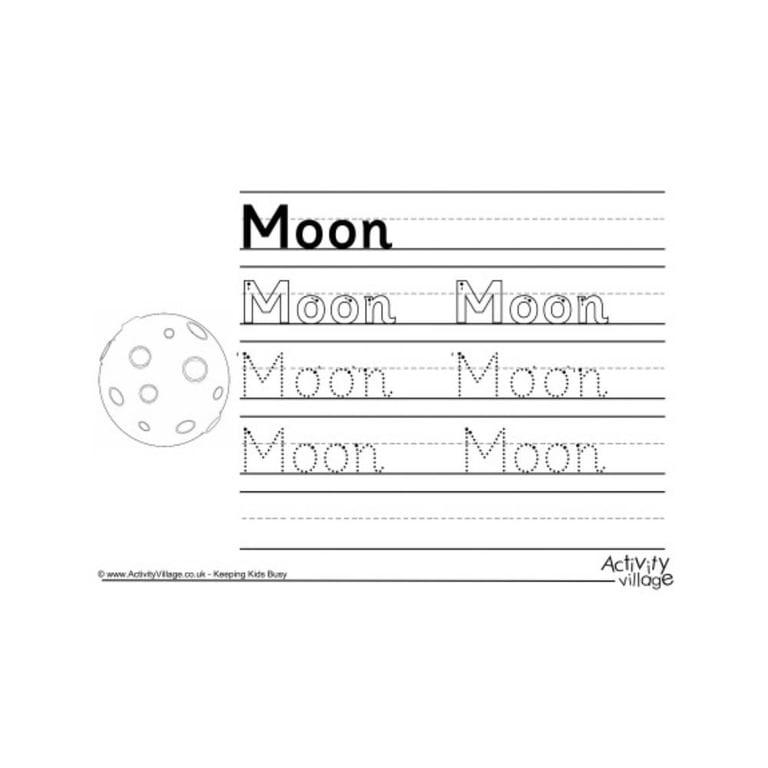 Elementary school Worksheet | Moon Handwriting