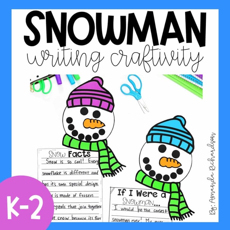 Elementary school Material | Snowman Writing Craft: A Writing Conventions Assessment