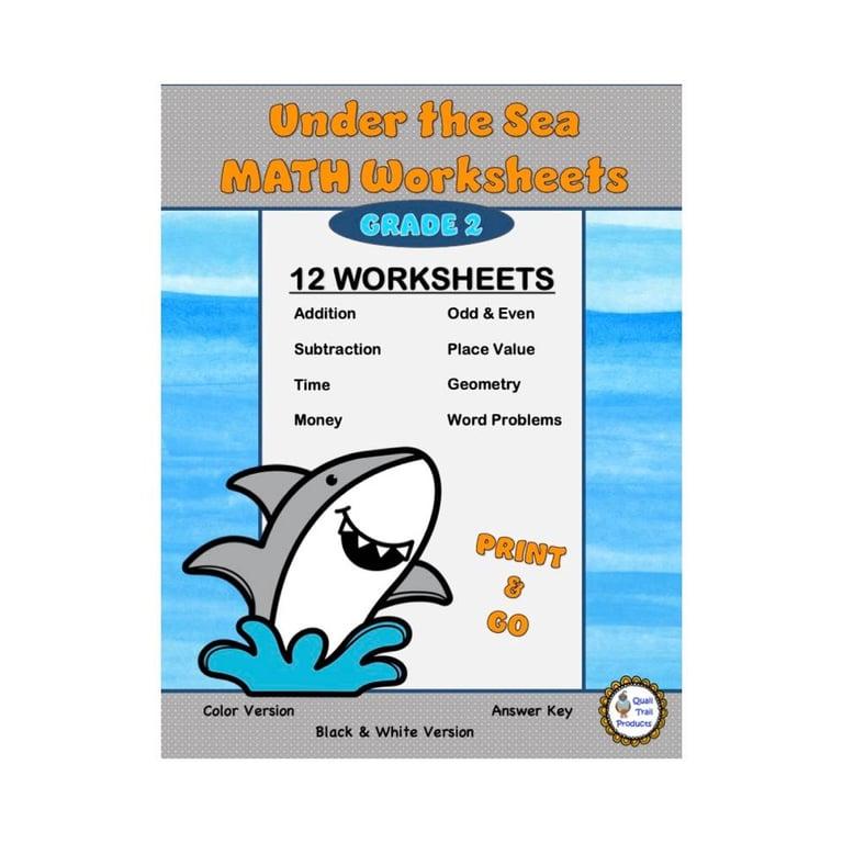Elementary school Worksheet | Grade 2 Math - Ocean Animals Theme