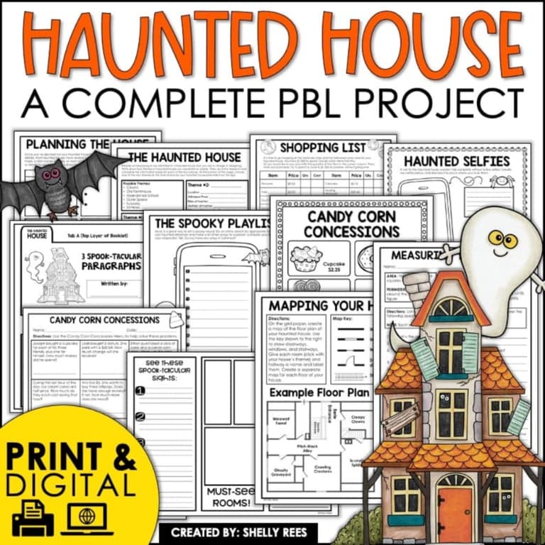 Elementary school Lesson Package | Halloween Project Based Learning, Design a Haunted House PBL