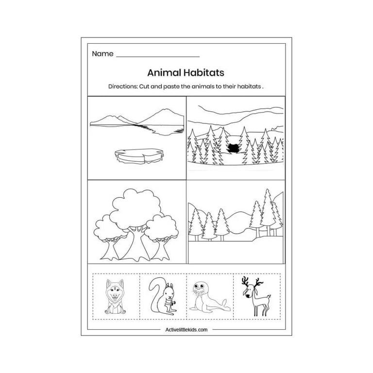 Elementary school Worksheet | Winter Animals for Kindergarten