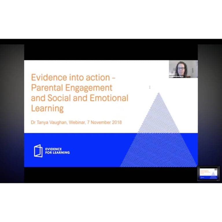 Elementary school Webinar | Evidence Into Action - Parental Engagement and Social and Emotional Learning