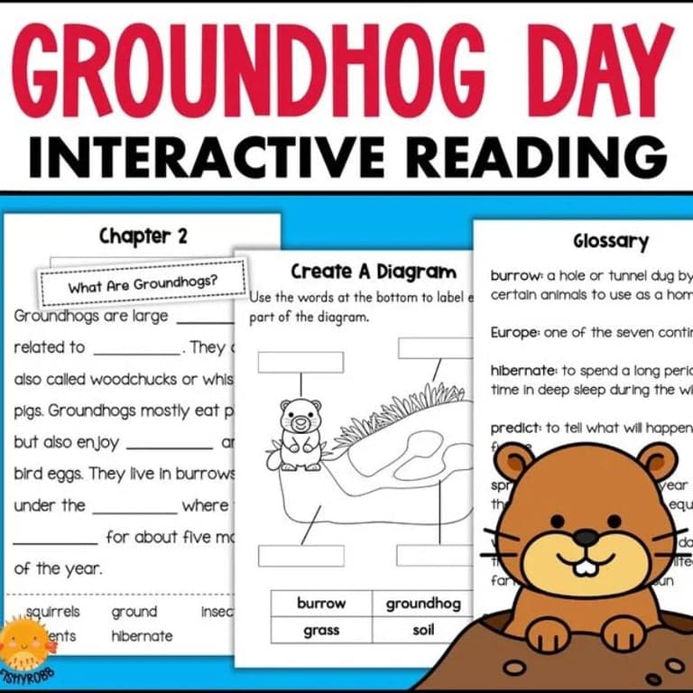 Elementary school Workbook | Groundhog Day Facts Informational Text Booklet 2nd 3rd Grade Reading