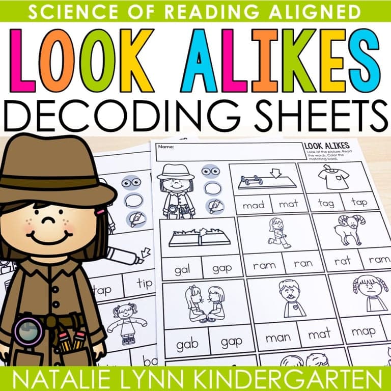 Elementary school Worksheet | Look Alike Words Decoding Sheets