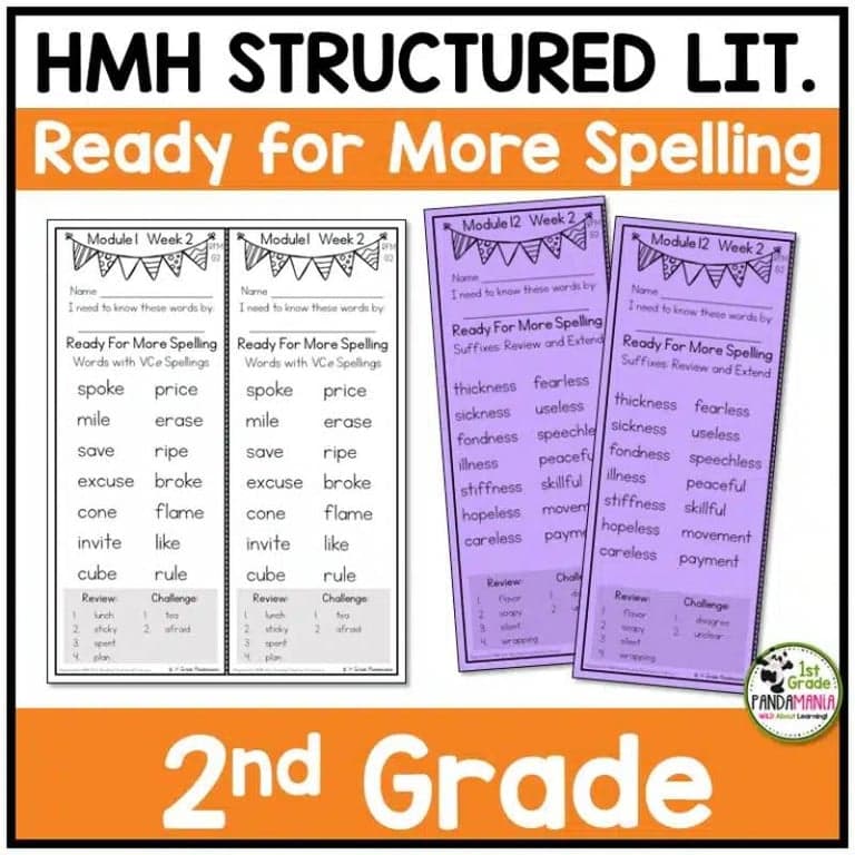 Elementary school Material | Spelling Lists Aligned With HMH Into Reading Structured Lit Ready for More