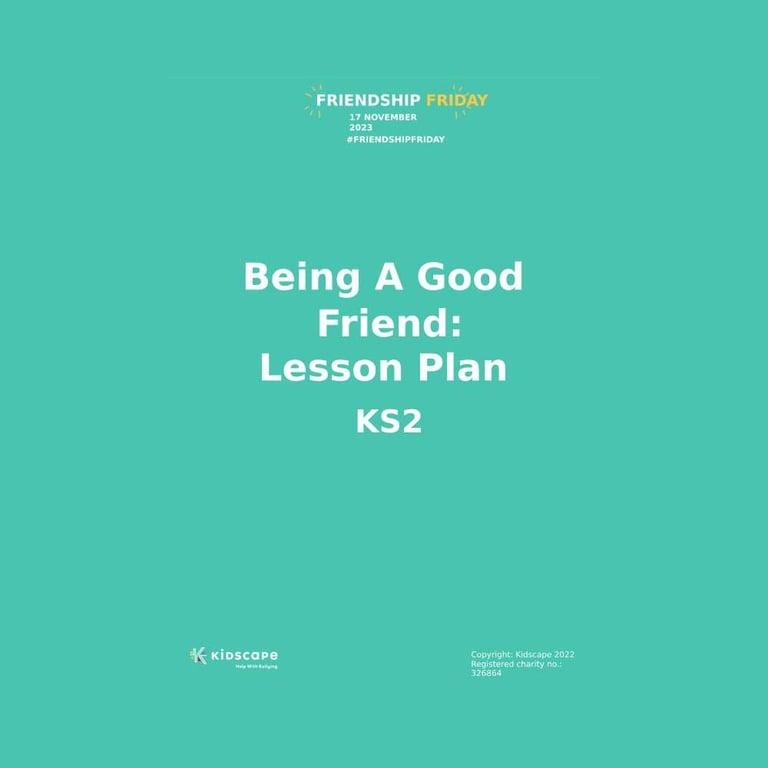 Elementary school Lesson Idea | Being A Good Friend