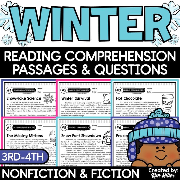 Elementary school Lesson Package | Winter Reading Comprehension Passages and Questions