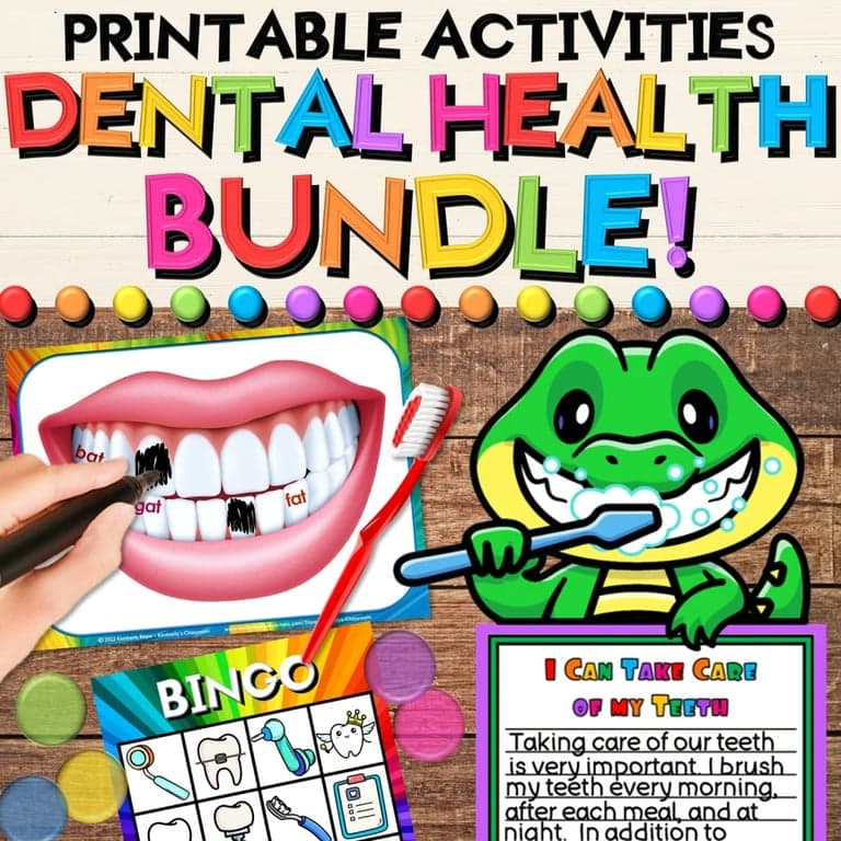 Elementary school Lesson Package | Dental Health & Hygiene Activities Bundle, Math and Literacy