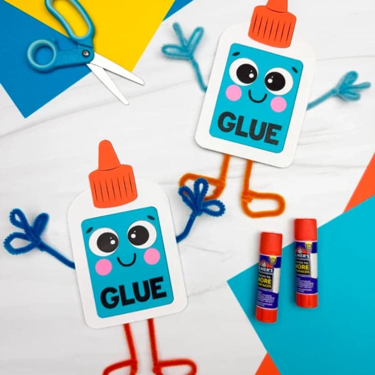 Elementary school Material | Glue Bottle Craft Template for Kids