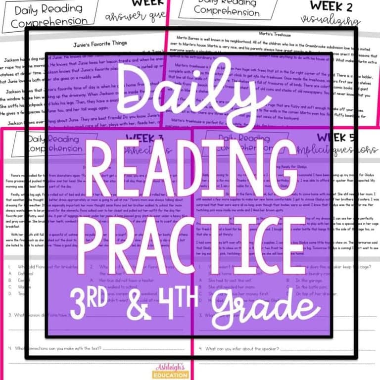 Elementary school Worksheet | Daily Reading Comprehension Practice - Set 3