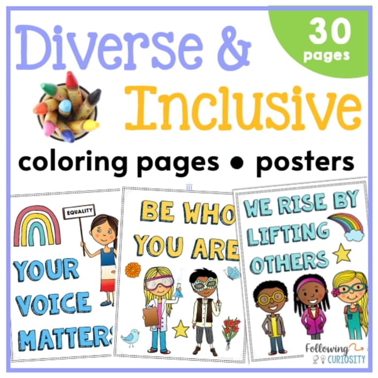 Elementary school Poster | Diversity Posters - Diversity and Inclusion Coloring Pages, SEL Activity