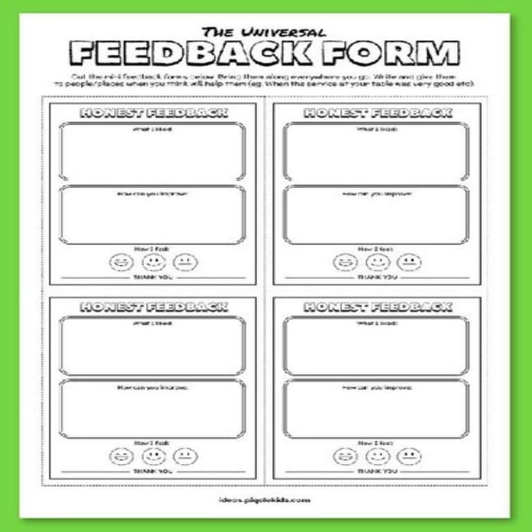 Elementary school Worksheet | Learn to Give Feedback