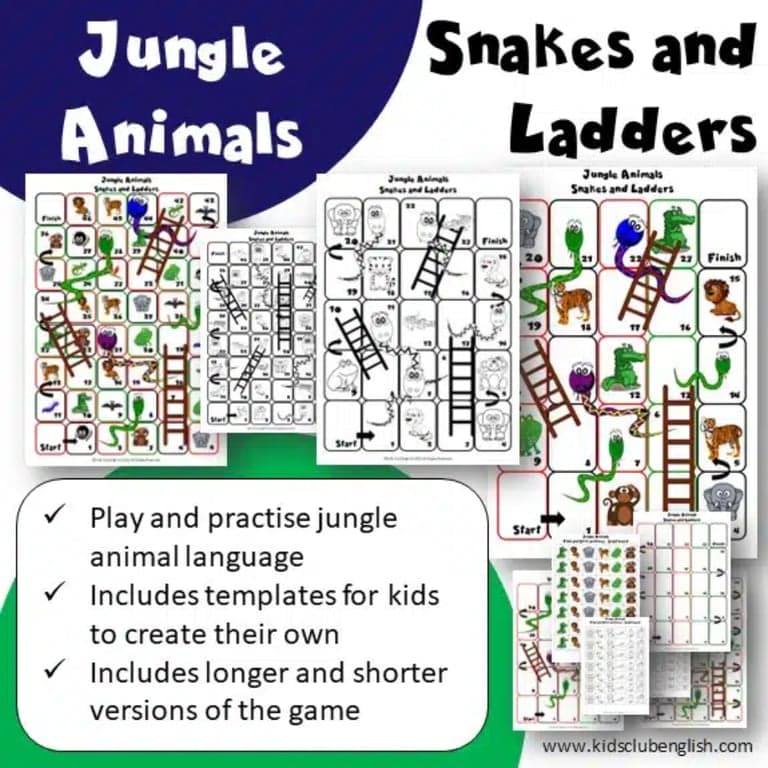 Elementary school Game | Jungle Animals Snakes and Ladders