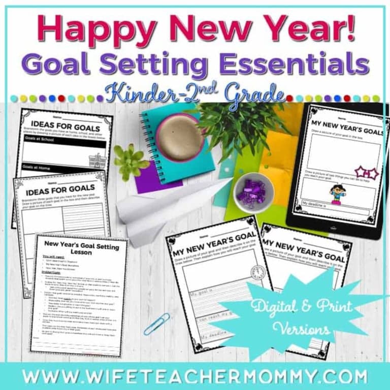 Elementary school Lesson Package | Lower Grade Happy New Year Goal Setting Essentials (Digital & Print Versions)