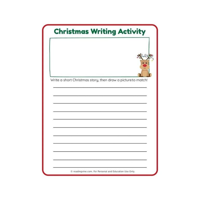 Elementary school Worksheet | Christmas Writing Activity