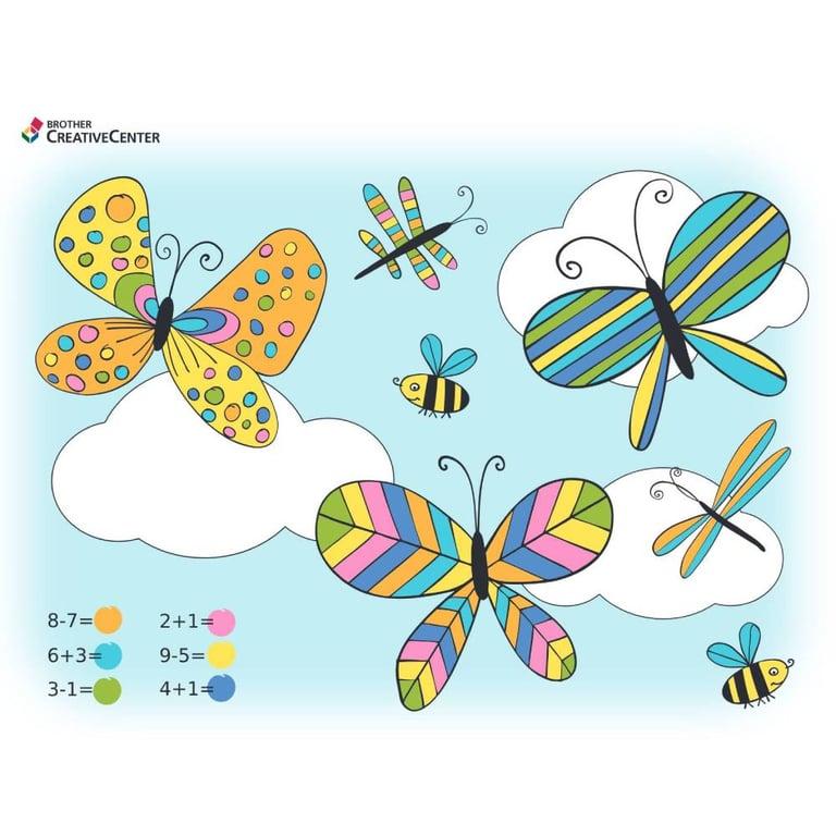 Elementary school Worksheet | Math Coloring By Number - Butterfly