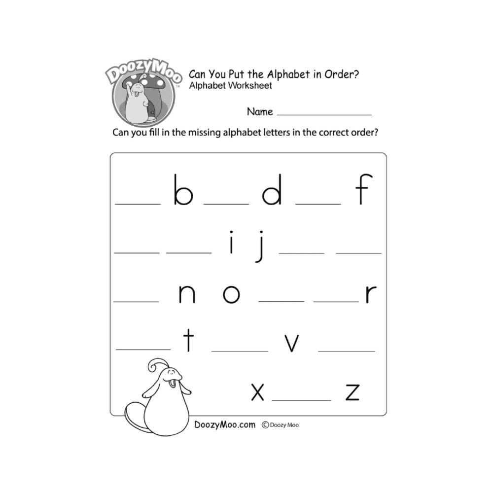 Elementary school Worksheet | Can You Put the Alphabet in Order?