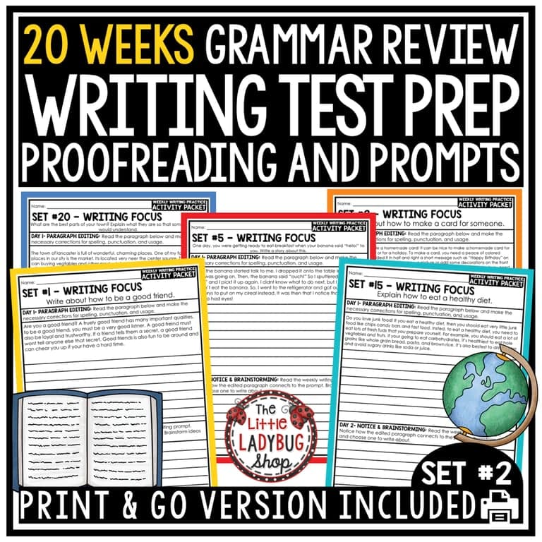 Elementary school Worksheet | Writing Test Prep 4th Grade Proofreading and Editing
