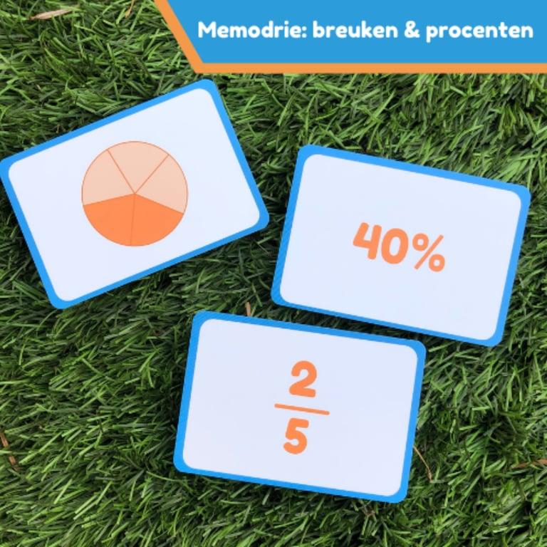 Elementary school Spel | Memodrie: Breuken & Procenten