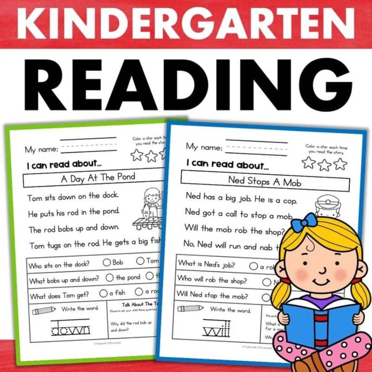 Elementary school Worksheet | Kindergarten Reading Comprehension Worksheets With Decodable Passages Set B
