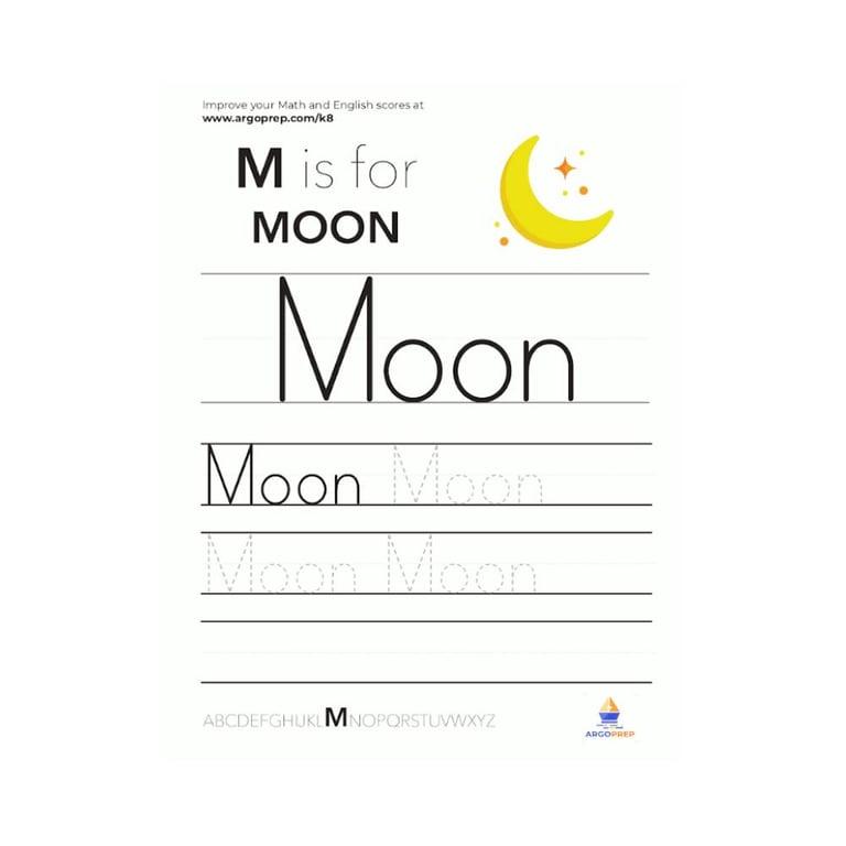 Elementary school Worksheet | Trace the Word “Moon”