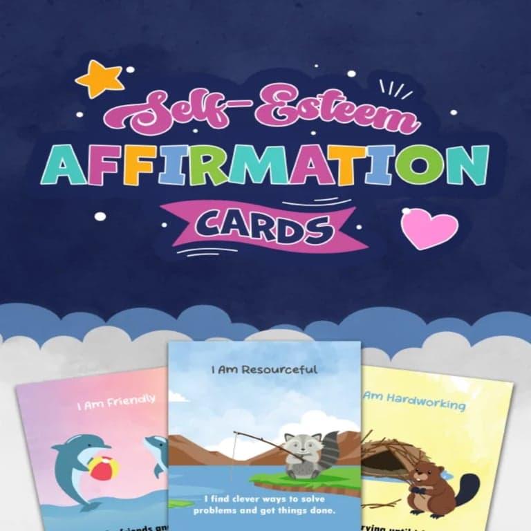 Elementary school Flashcard | 30 Printable Cards to Build Self-Esteem and Confidence