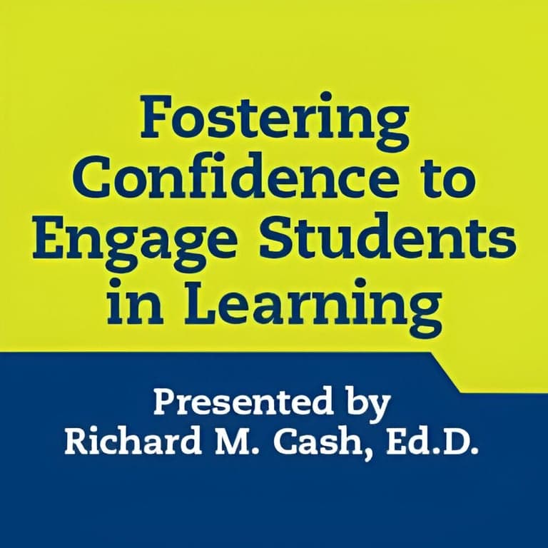 Elementary school Webinar | Fostering Confidence to Engage Students in Learning